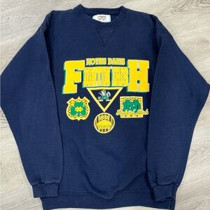 SOLD Vintage Sz L Notre Dame Fightin' Irish Crewneck Sweatshirt 90s Graphic